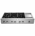 Parrilla de Gas Kitchenaid Profesional 48" 6Q y Plancha Acero Inoxidable
