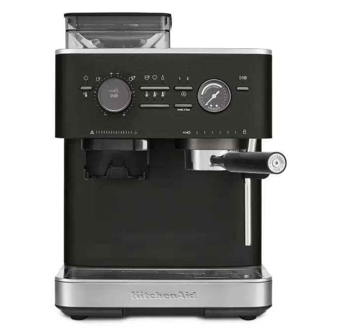 Cafetera Espresso Semiautomática Kitchenaid con Molino Black Mate