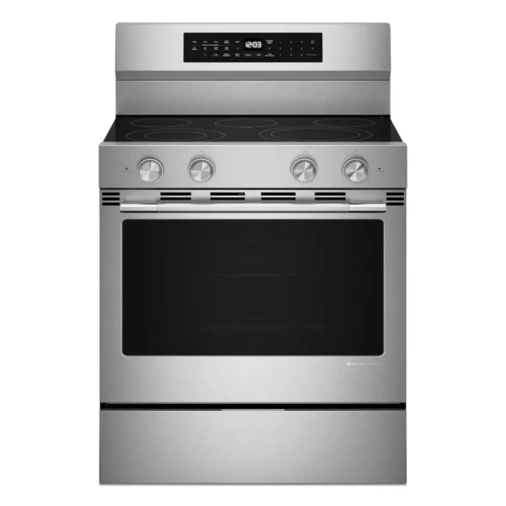 Estufa 30" Kitchenaid Eléctrica Acero Inoxidable con PrintShield