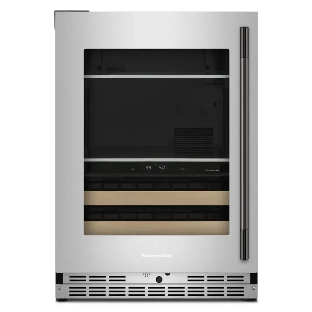 Centro de Bebidas 24" Izquierdo Kitchenaid Doble Zona Acero Inoxidable con PrintShield