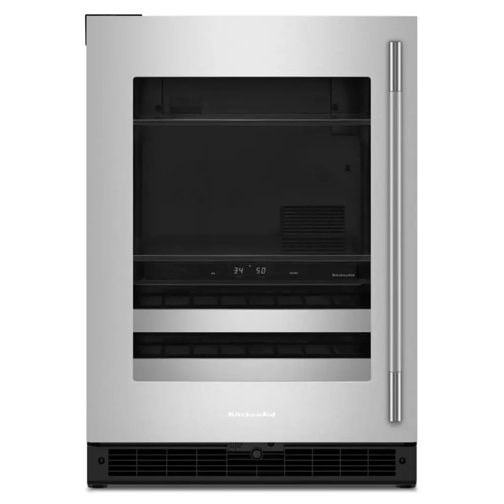 Centro de Bebidas 24" Izquierdo Kitchenaid Doble Zona Gabinete Negro/Acero Inoxidable