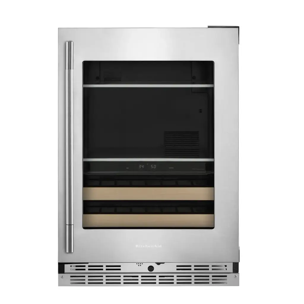 Centro de Bebidas 24" Derecho Kitchenaid Doble Zona Acero Inoxidable con PrintShield