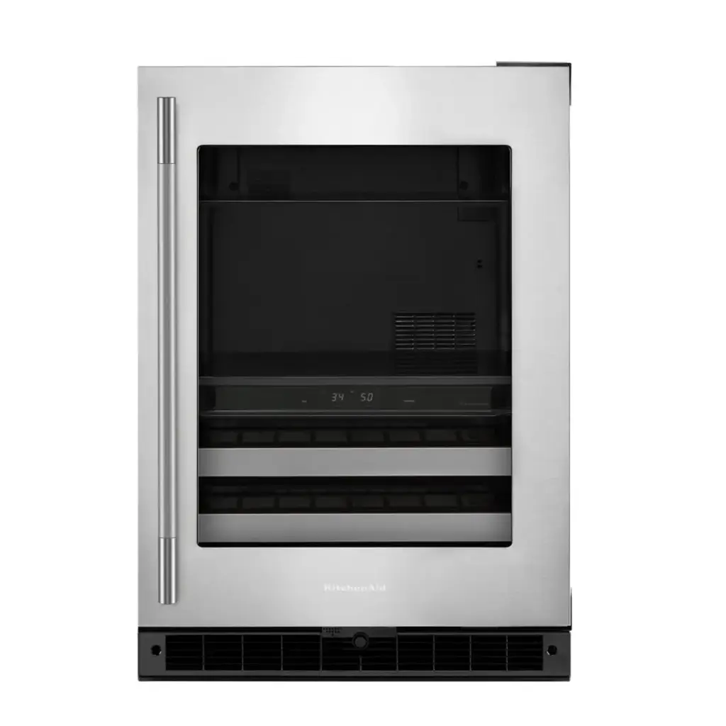 Centro de Bebidas 24" Derecho Kitchenaid Doble Zona Gabinete Negro/Acero Inoxidable