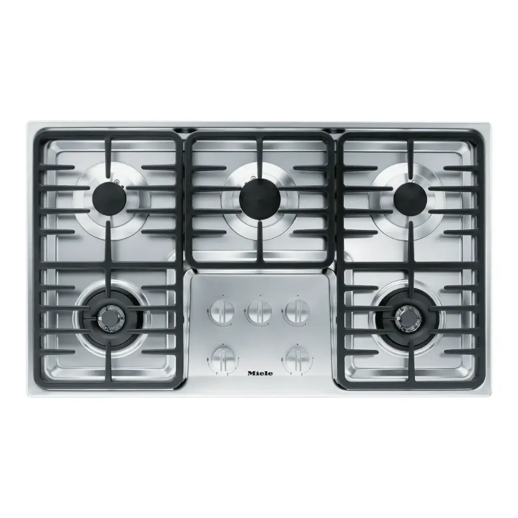 Parrilla 36" Miele con 3 Quemadores de gas y 2 Aros para Wok Acero inoxidable