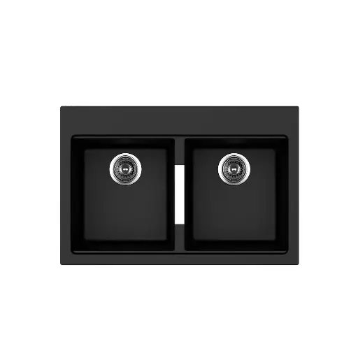 [KQD3322A-BL] Tarja Doble Tina de Quarzo Kele Negro Simétrica