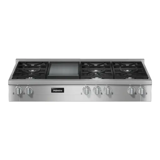[KMR 1356-3 LP] Parrilla 48" Miele con 6 Quemadores de Gas y Plancha Acero inoxidable